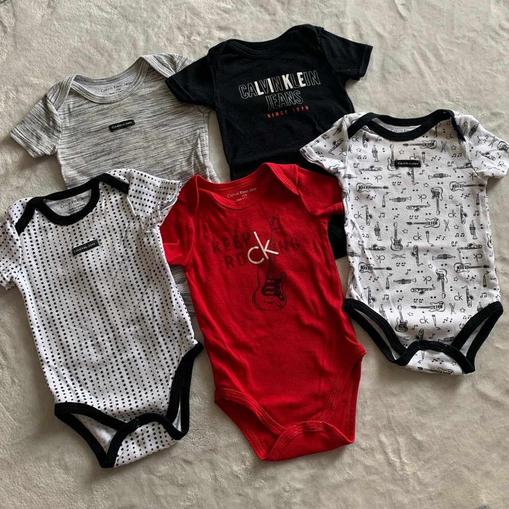 5 pack baby Calvin Klein bodysuit bundle